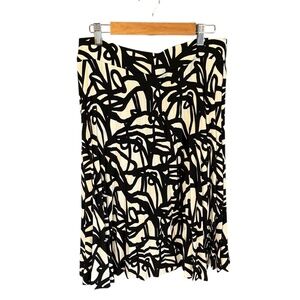 J.Crew Abstract Brushstroke Pleated Skirt | Black/White | | Size 12